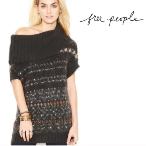 Free People Snow Bunny Cowl-Neck Fair-Isle Sweater - Picture 2 of 3